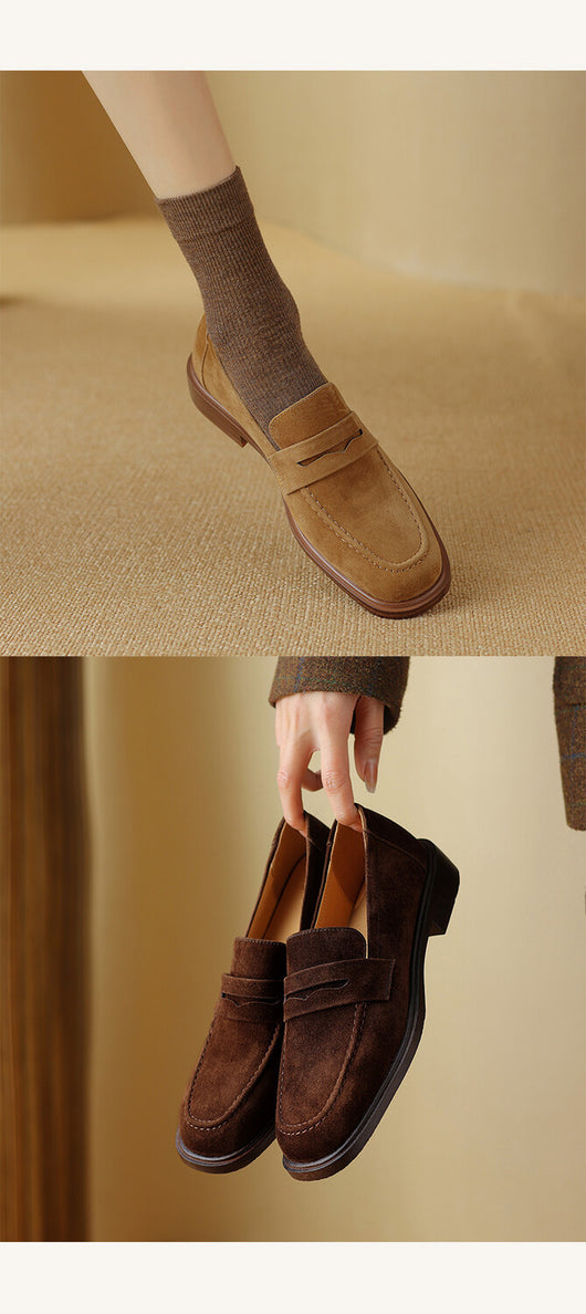 Zapatos de Tacón para Mujer en Piel de Oveja con Punta Cuadrada y Redonda Retro - Image 17