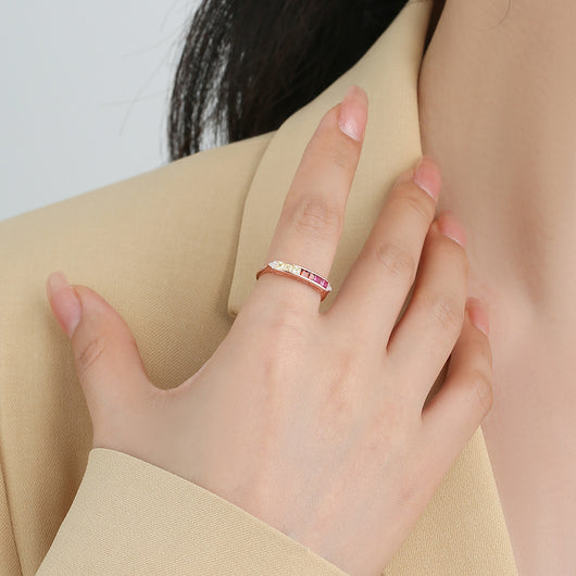 Anillo de Plata Esterlina para Mujer con Circonita Arcoíris - Image 5