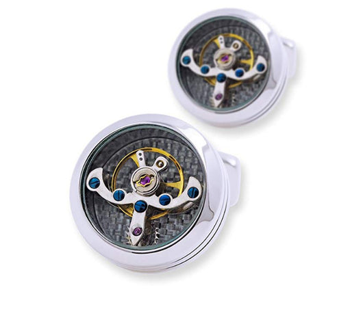 Gemelos de Camisa Movimiento Tourbillon Acero Inoxidable Mecánico - Image 13
