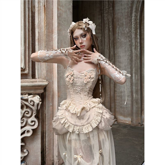 Manguitos Ajustables Estilo Rococo Ballet Francés con Correas - Image 6