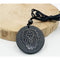 Shungite Sculpted Round Medal Pendant Creative Power Stone Lion