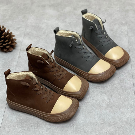 Botas de Cuero Artesanales para Mujer con Punta Cuadrada - Image 9