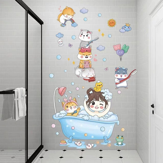 Pegatinas Decorativas Acuario para Baño - Resistentes al Agua