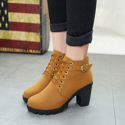 Botas Tobilleras con Tacón Cuadrado y Hebilla para Mujer - Image 8