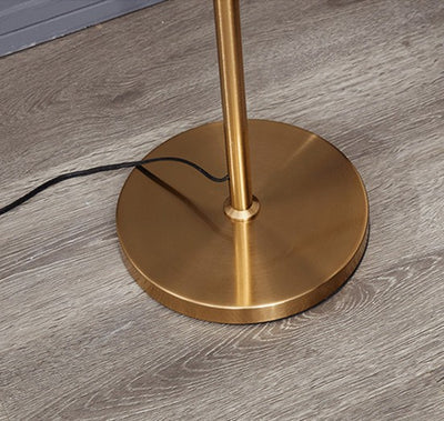 Lámpara de Piso Curva Decorativa LED con Plumas Blancas y Detalles Dorados - Image 13