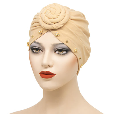 Bandana Sombrero Floral con Base de Placa Perlas para Mujer - Image 18