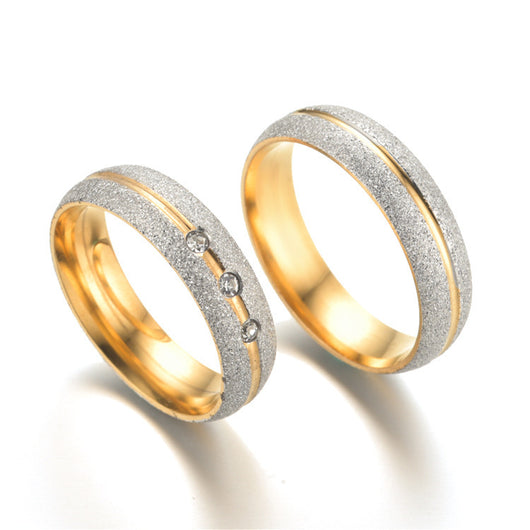 Anillo de Pareja en Acero Titanio Mate Europeo y Americano - Image 7