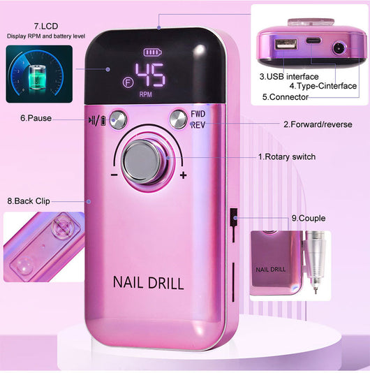 Máquina Profesional de Pulido de Uñas 45000 RPM - Removedor de Esmalte - Image 8