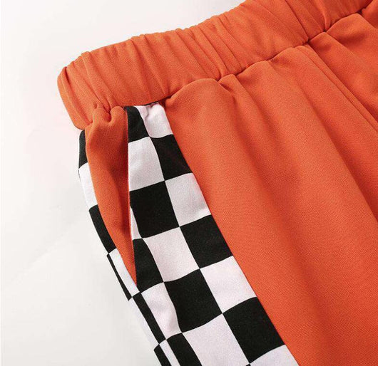 Pantalón de Chándal para Mujer con Diseño Cuadros Laterales y Cierre - Image 10