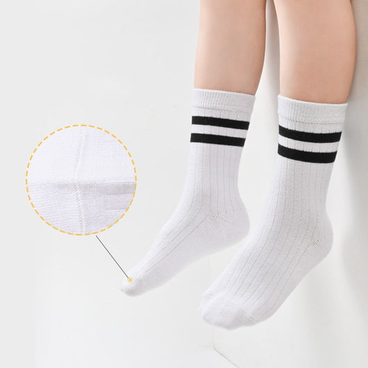 Calcetines Deportivos Blancos Tubo Medio para Niños y Niñas - Image 9