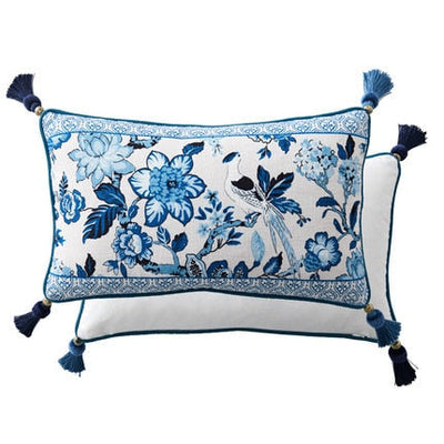 Funda de Cojín para Sofá Estilo Chino Moderno Porcelana Azul y Blanco - Image 9