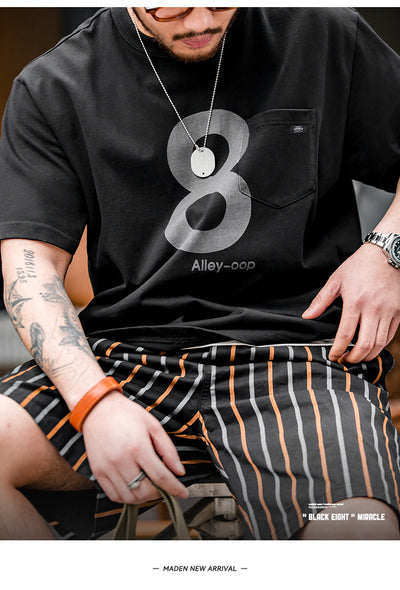 Playera Digital No 8 Negra Transpirable Manga Corta - Image 5