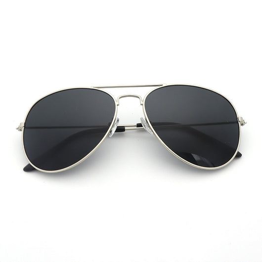 Gold frame aviator sunglasses with dark black lenses, featuring a classic vintage style. - Image 55