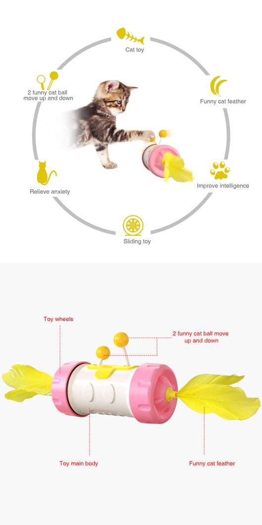 Juguete Interactivo para Gatos con Pluma y Bola Equilibrante - Image 11
