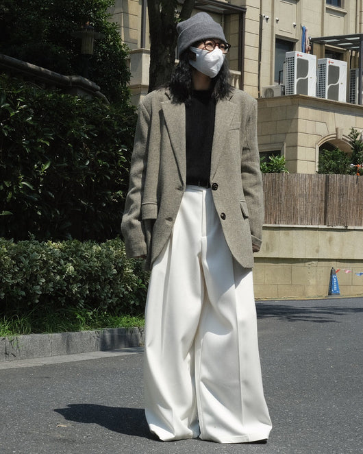 Pantalón de Traje Mujer con Pliegues 3D y Corte Holgado Elegante - Image 27