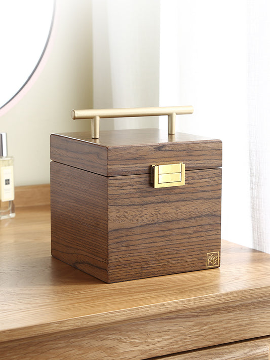Joyero de Madera Estilo Vintage Chino con Tres Compartimentos para Joyas y Accesorios - Image 2