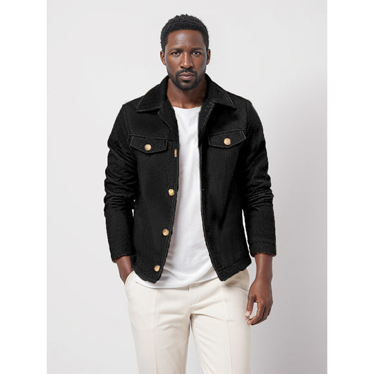Abrigo de Lana para Hombre Elegante Botón Simple Diseño Liso - Image 6