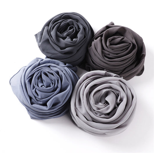 Pañuelo de Gasa de Perla Liso y Versátil para Mujer - Image 4