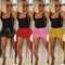 Pantalones Cortos de Cuero PU Dunhuang Mandy con Flecos para Mujer