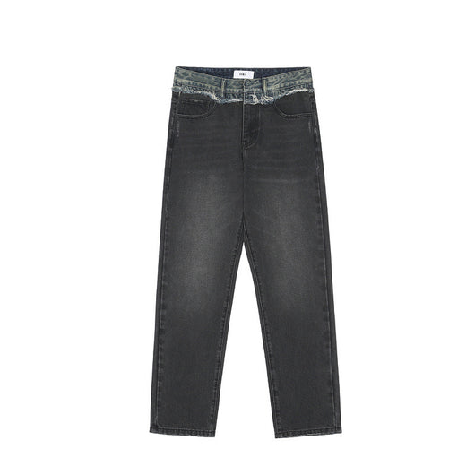 Jeans Rectos Sueltos Casual con Costuras Desgastadas - Image 9