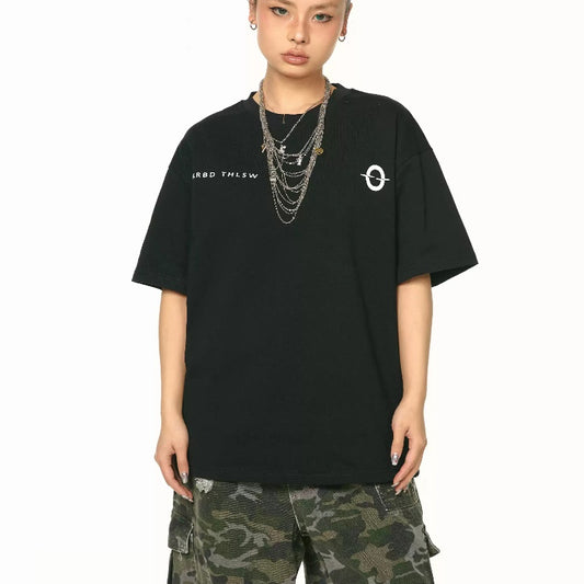 Camiseta Básica Negra y Blanca de Manga Corta Versátil