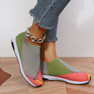 Tenis Casuales para Mujer con Tejido Volador y Bloques de Color - Image 12
