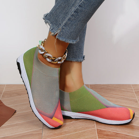 Tenis Casuales para Mujer con Tejido Volador y Bloques de Color - Image 12