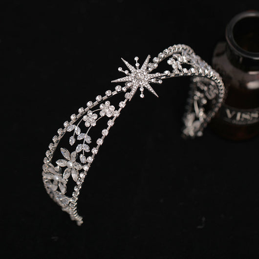 Corona Nupcial de Lujo con Circonitas y Cristales Brillantes - Image 3