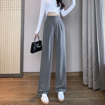 Pantalón Ancho Cintura Alta con Drapeado Elegante - Image 3