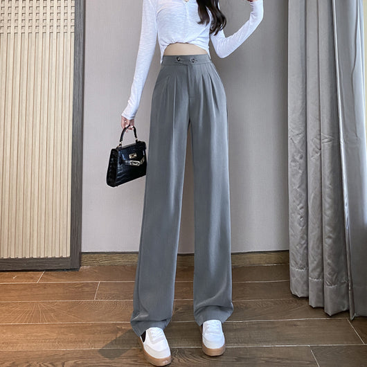 Pantalón Ancho Cintura Alta con Drapeado Elegante - Image 3