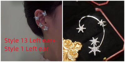 Aretes de Diamante Brillante con Clip Mariposa 2 en 1 - Image 47