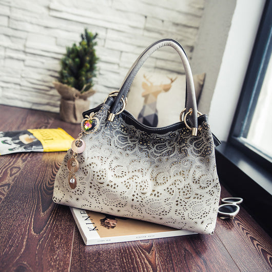 Bolso de Hombro Capacidad Extra Grande con Patrón Pavo Real - Image 4