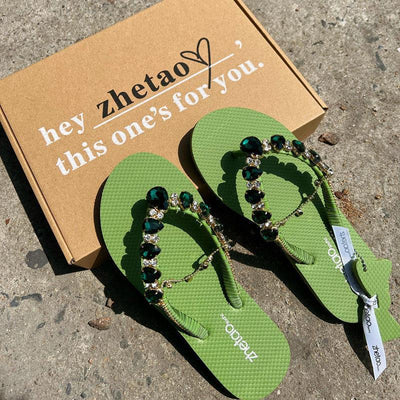 Sandalias de Playa Mujer con Diamantes Brillantes - Suela Antideslizante - Image 11