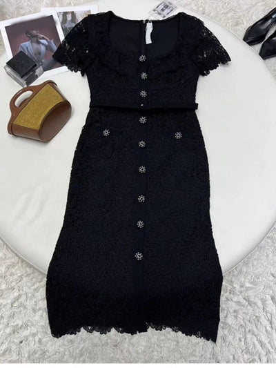 Vestido con Falda de Encaje y Borde Tipo Cola de Pez - Image 15