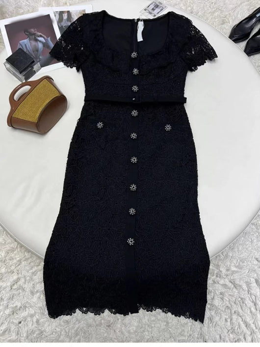 Vestido con Falda de Encaje y Borde Tipo Cola de Pez - Image 15