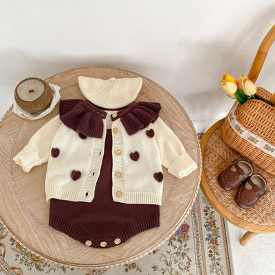 Cardigan Infantil con Corazones Tejidos - Manga Larga - Image 3
