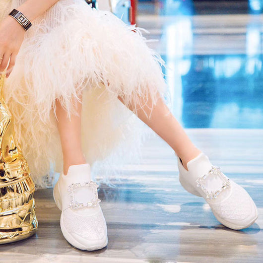 Zapatos Papá con Hebilla Cuadrada y Strass para Mujer - Image 17