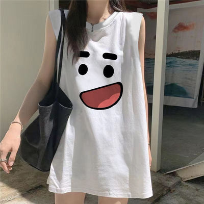 Playera sin Mangas con Letras Estampadas Oversize - Image 6
