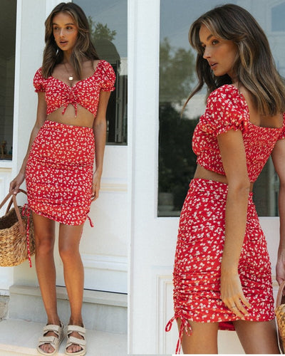 Conjunto de Falda Plisada con Encaje y Blusa Elegante para Mujer - Image 7