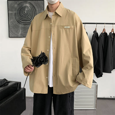 Camisa Manga Larga Retro Versátil para Hombre - Image 9