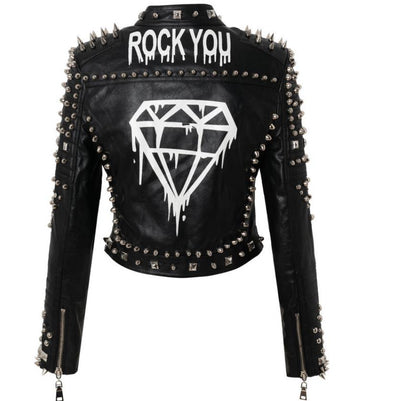 Chaqueta de Cuero Cropped Bicolor Tendencia Urbana para Mujer - Image 8
