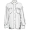 Camisa Estampada en Blanco y Negro con Contraste Artesanal