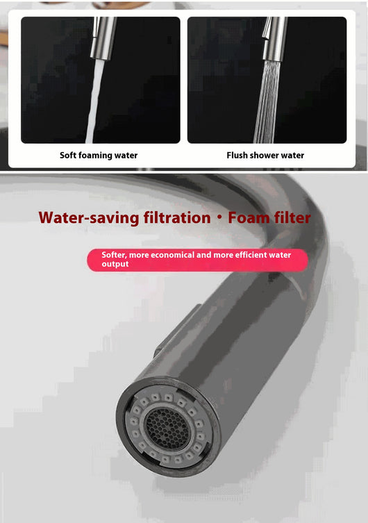 Grifo de Cocina Gris Grafito con Caño Extraíble y Doble Salida de Agua - Image 17