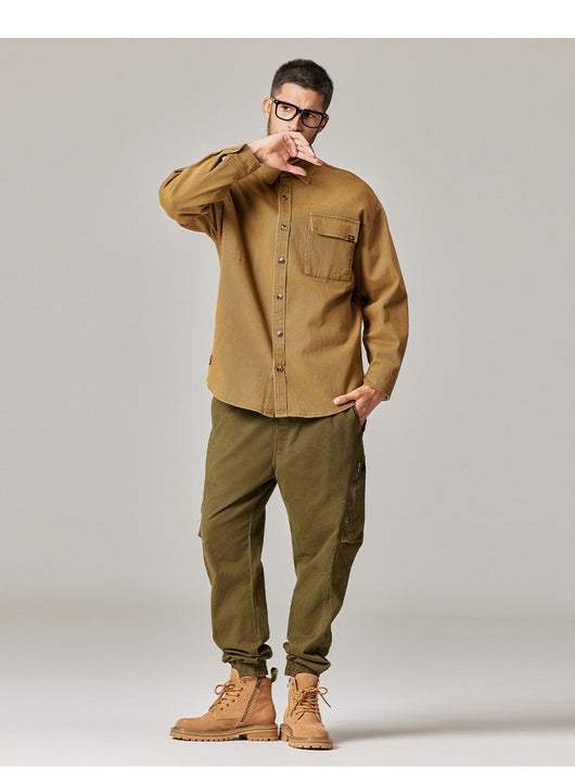 Chamarra Overol Retro Americana para Hombre en Algodón Pesado - Image 19