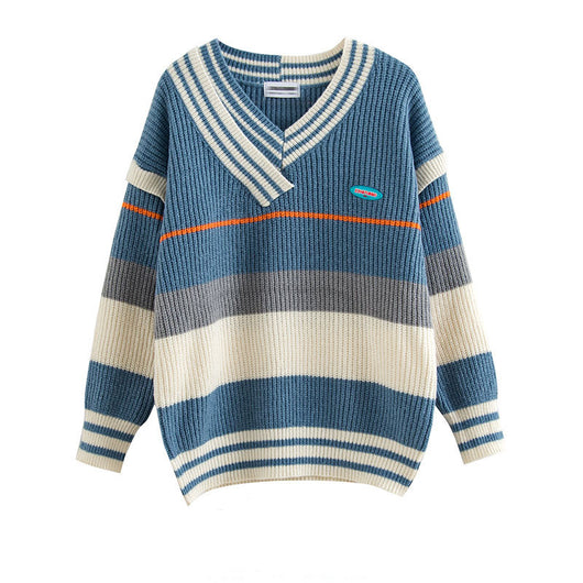 Suéter Cuello V con Contraste Asimétrico para Hombre y Mujer - Image 4