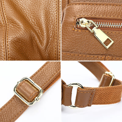 Bolso Mensajero de Cuero Genuino Primera Capa para Mamás Modernas - Image 4