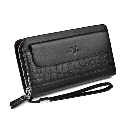 Cartera Retro para Hombre con Doble Cierre y Múltiples Compartimentos - Image 4