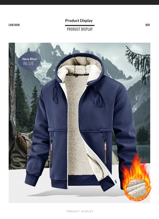 Abrigo de Invierno para Hombre con Lana de Cordero Engrosada - Image 20