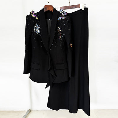 Conjunto de Traje con Mariposas 3D y Cristales Brillantes para Mujer - Image 2
