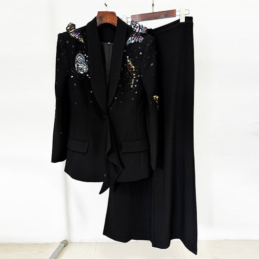Conjunto de Traje con Mariposas 3D y Cristales Brillantes para Mujer - Image 2